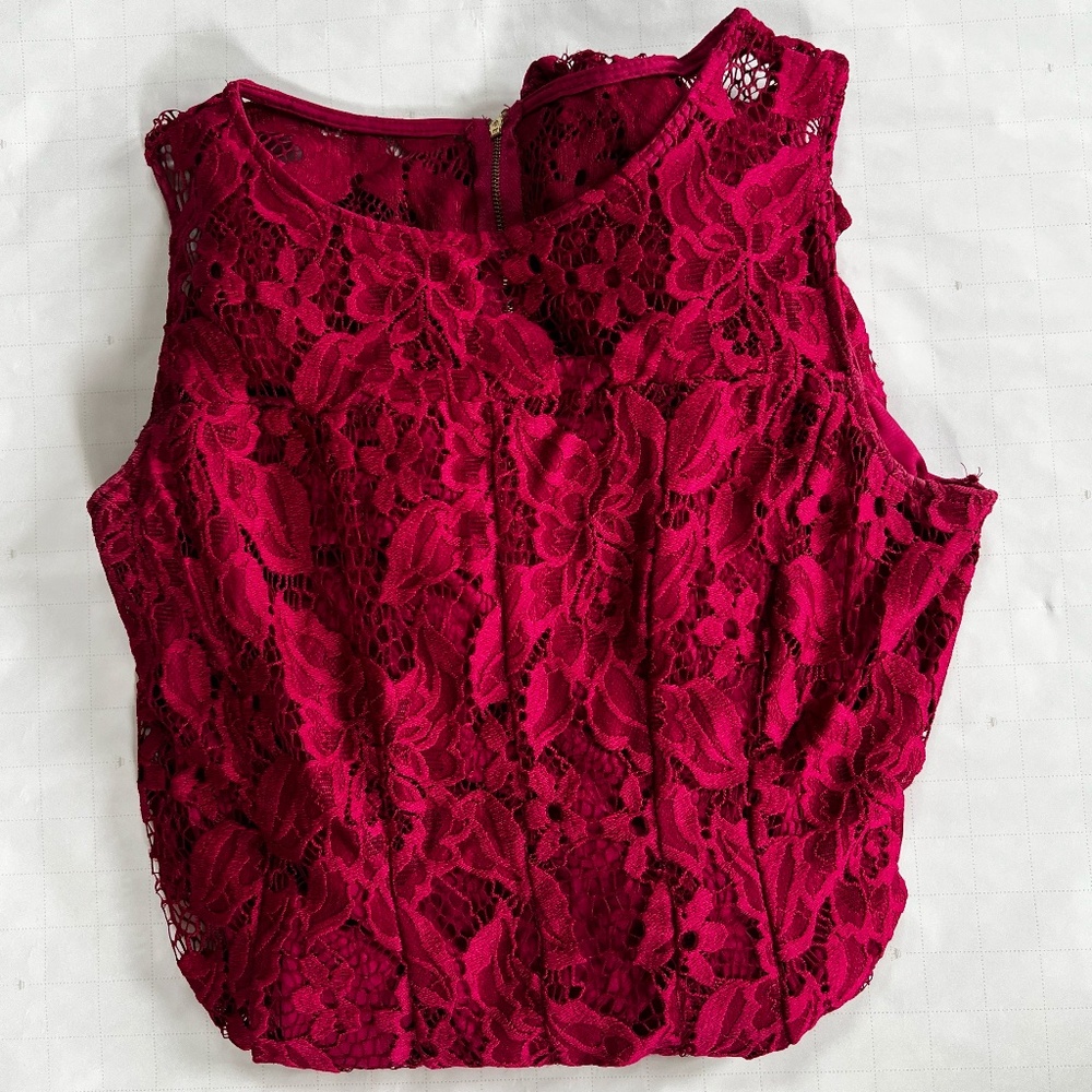 Ryan Michelle Red Lace Dress – Size XL